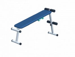 Fitness sbdominal crunch exercise bench 3d model preview