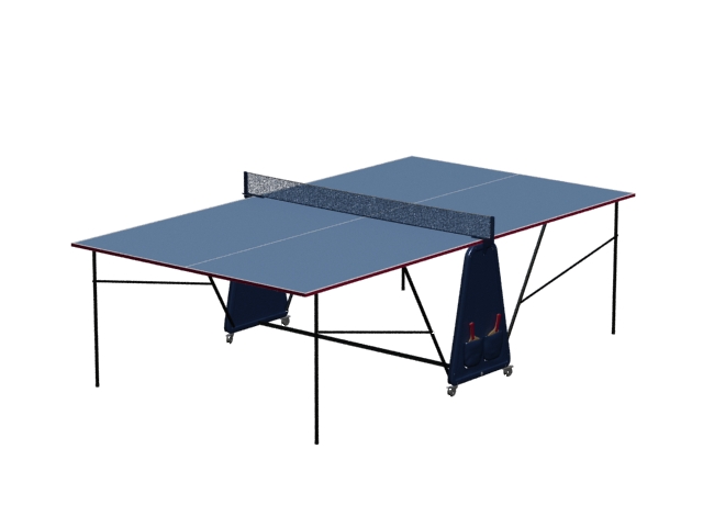 Table tennis table and rackets 3d rendering