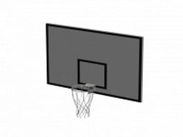 Basketball hoop with backboard 3d preview