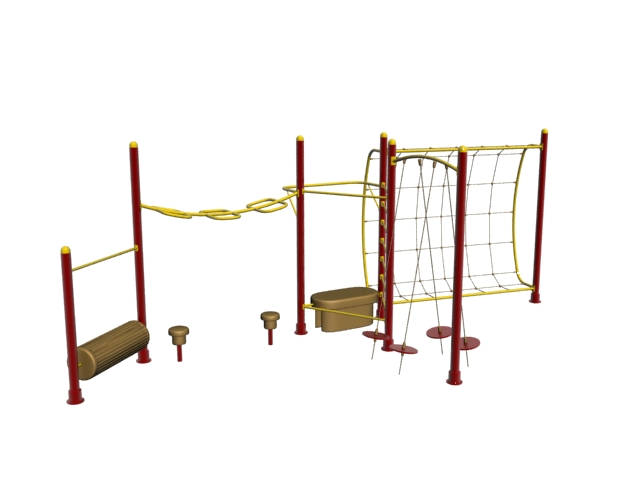Playground outdoor playset 3d rendering
