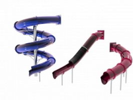Playground tube slides 3d model preview