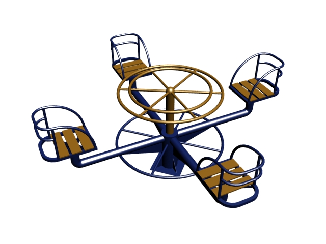 Playground roundabout 3d rendering