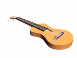 Romantic guitar 3d model preview