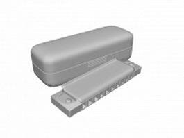 10-hole diatonic harmonica 3d model preview