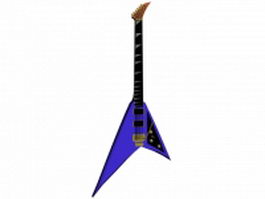 V electric bass guitar 3d model preview