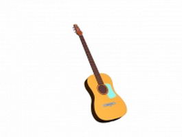 Acoustic guitar 3d model preview