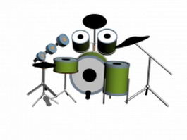 Jazz drum set 3d model preview