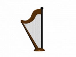 Celtic harp 3d model preview