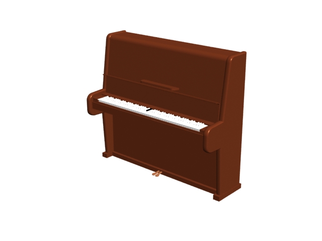 Acoustic upright piano 3d rendering