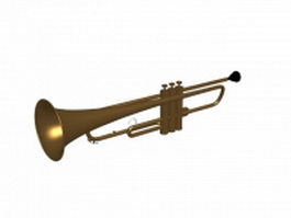 B♭ trumpet 3d model preview
