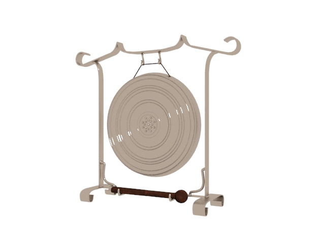 Suspended gong 3d rendering