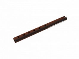 Bamboo flute 3d model preview