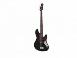 Black electric guitar 3d model preview