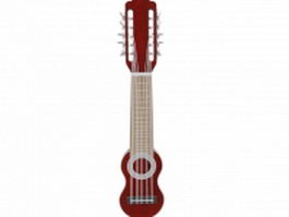 Ten-string guitar 3d model preview