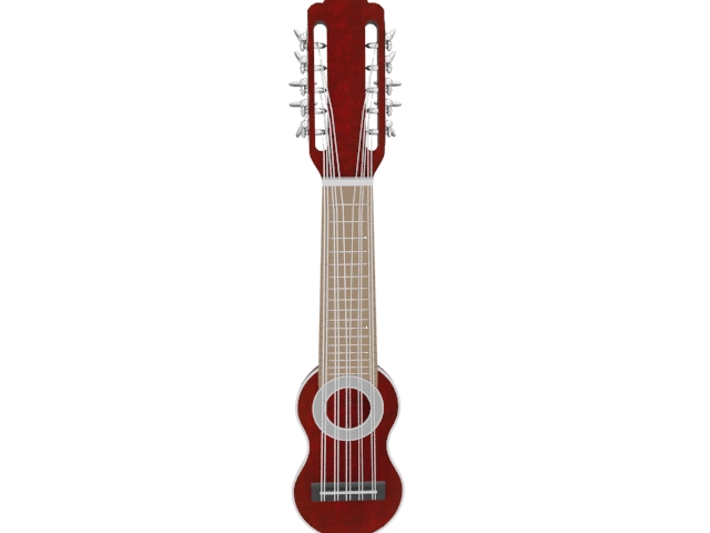 Ten-string guitar 3d rendering