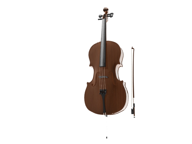 Baroque cello 3d rendering