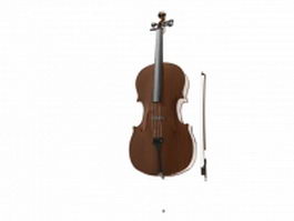 Baroque cello 3d model preview