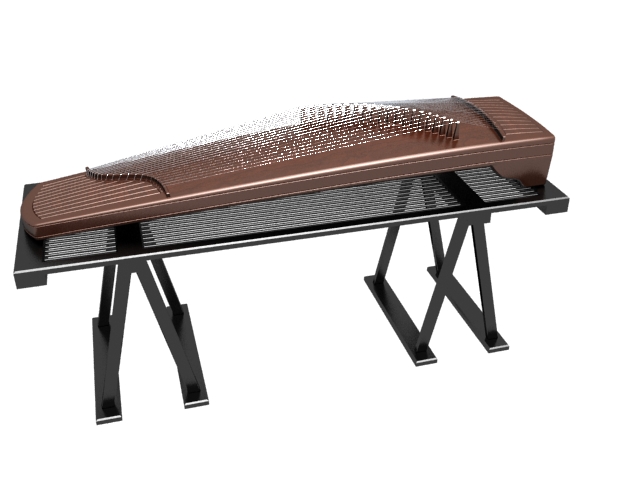 Modern guzheng 3d rendering