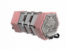 MIDI accordion 3d model preview