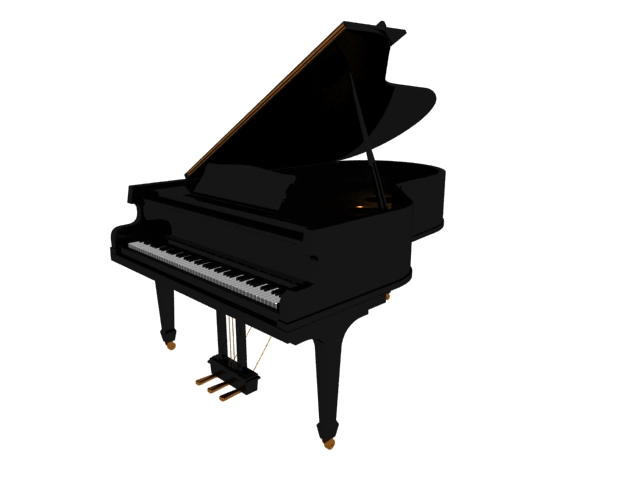 Concert grand piano 3d rendering