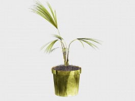 Potted artificial areca palm tree 3d model preview