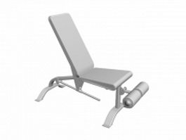 Adjustable sit up bench 3d model preview