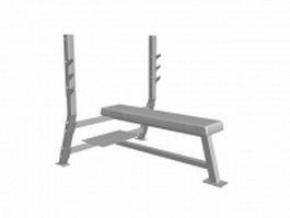 Fixed horizontal weight training bench 3d preview