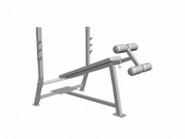 Sit up exercise and weight training bench 3d preview