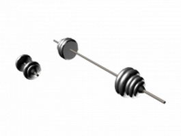 Barbell and dumbbell 3d model preview