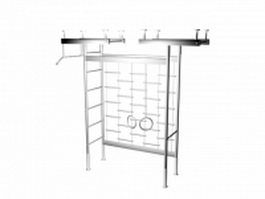 Metal wall bars 3d preview
