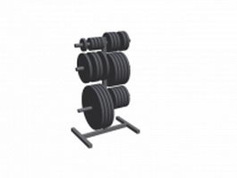 Gym weight stand 3d model preview