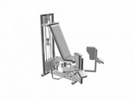 Seated leg extension cable machine 3d model preview
