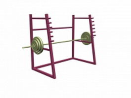 Barbell stand squat rack 3d model preview