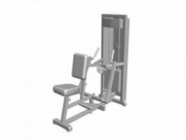 Seated low row machine 3d model preview