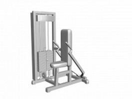 Seated upright row machine 3d model preview