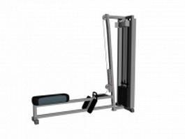 Seated cable row machine 3d preview