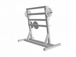 Barbell gym stand 3d model preview