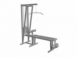 Pulldown machine with exercise bench 3d model preview