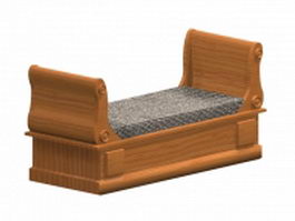 Biedermeier sleigh bed 3d model preview