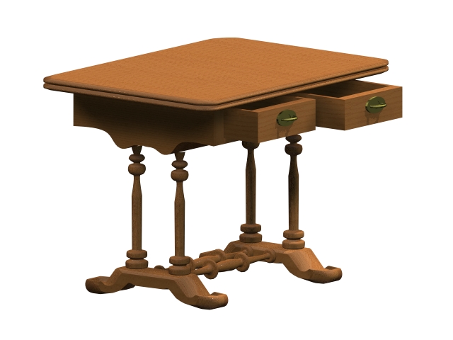 Biedermeier table 3d rendering