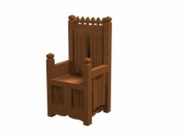 Medieval period throne chair 3d preview