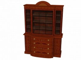 Classical satinwood bookcase 3d model preview