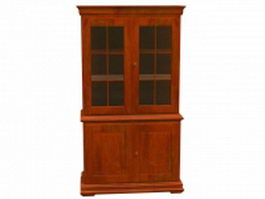 Classic wooden bookcase 3d model preview