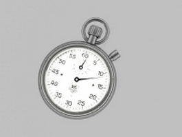 Mechanical stopwatch 3d model preview