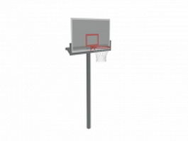 Single-pole basketball stand 3d preview