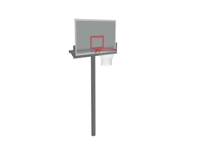 Single-pole basketball stand 3d rendering