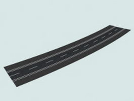 Left 15 curved road 3d preview