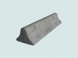 Concrete step barrier 3d model preview