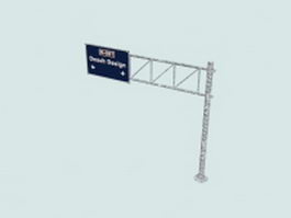 Freeway road sign 3d model preview