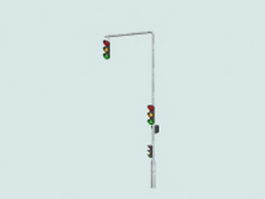 Traffic signals mounted on gantries 3d preview